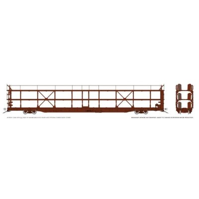 Rapido 1024198 - HO NSC 89' Tri-Level Autorack: Painted/Unlettered Brown: Single Car