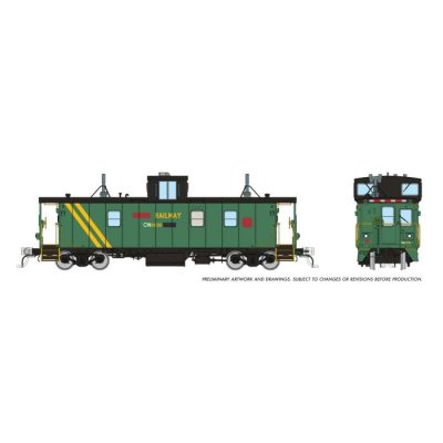 Rapido 166038 - HO HS Caboose: CN - Patched ex-OCR, exx-DEVCO: #9106