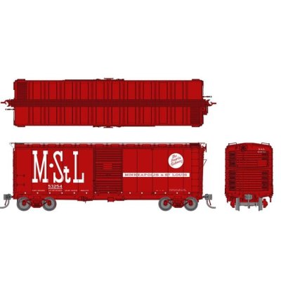 Rapido 181004-2 - HO 1937 AAR 40' Boxcar - Round corner: M&StL - Red: Single Car #53254