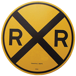 Microscale Decals 10201 - 18" Heavy-Duty Aluminum Sign -- Railroad Crossing Advance Warning (roun...