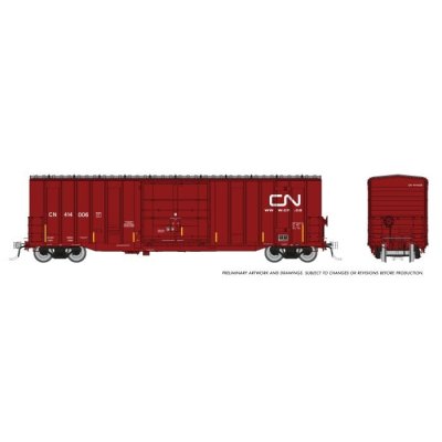 Rapido 1131005-4 - HO Trenton Works 5277cuft boxcar: CN - URL repaint w/conspicuity stripes: Sing...
