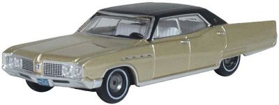 Oxford Diecast 87BE68001 - HO Scale 1968 Buick Electra 225 - Assembled -- Ivory Gold Mist, Black