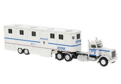 Brekina 85724 - HO Scale 1973 Peterbilt 359 Day-Cab Tractor with Horse Trailer - Assembled -- New...