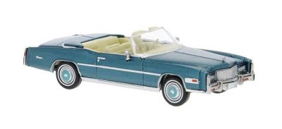 Brekina 19755 - HO 1975 Cadillac Eldorado Convertible - Assembled -- Top Down (turquoise)