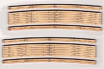Blair Line 113 - HO Scale 2-Lane Curved Laser-Cut Wood Grade Crossing 2-Pack -- 27-29" Radius