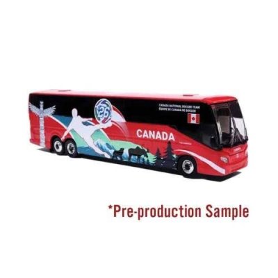 Iconic Replicas 870719 - HO Scale 2022 Prevost H3-45 Coach - Assembled -- World Cup Canada Soccer...