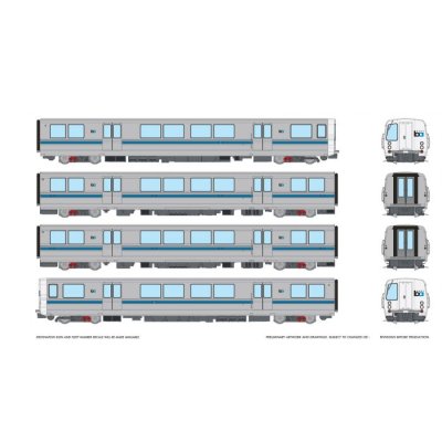 Rapido 204506 - HO Scale Bay Area Rapid Transit (DC/DCC/Sound): C-B-B-C Train