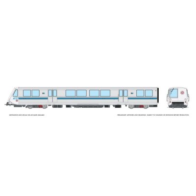 Rapido 204509 - HO Scale Bay Area Rapid Transit (DC/DCC/Sound): A End Car - Bicentennial Light Gr...