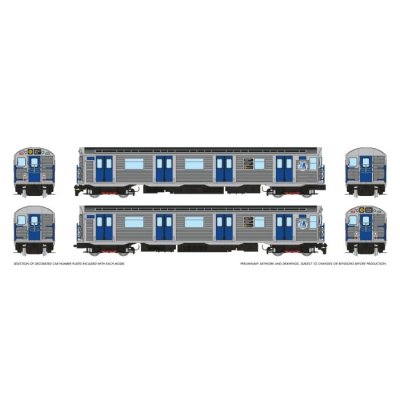 Rapido 209012 - HO R32 "Brightliner" Subway 2-Car Set (DC/Silent): NYCTA - M Logo: N Broadway Loc...
