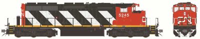 Bowser 26208 - HO GMDD SD40-2W - DC - CN Sergeant Stripe 1990s+ #5245