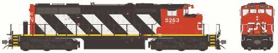 Bowser 26212 - HO GMDD SD40-2W - DC - CN Sergeant Stripe 2010s+ #5263
