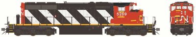 Bowser 26214 - HO GMDD SD40-2W - DC - CN Sergeant Stripe w/reflectors 2010s+ #5269