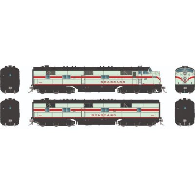 Rapido 29529 - HO EMD E7A + E7B (DC/DCC/Sound): Seaboard Air Line - Mint Green: #3027 + #3105