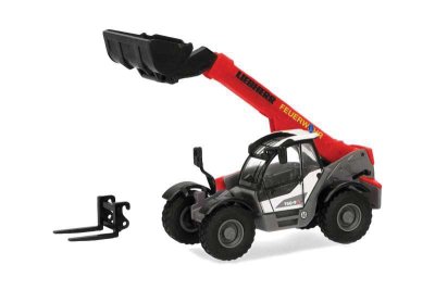 Herpa 98700 - HO Scale Liebherr T60-9s Telescopic Handler - Assembled -- Fire Department (red, gr...