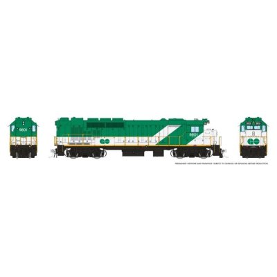 Rapido 34005 - HO GP40TC (DC/Silent): GO Transit - Green & White: #9801