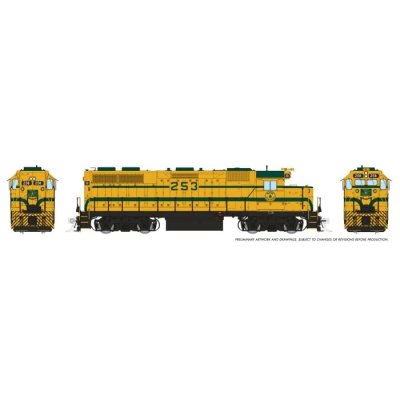 Rapido 38064 - HO EMD GP38 (DC/Silent): Maine Central - Harvest Gold: #253
