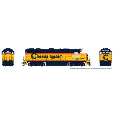 Rapido 39009 - HO EMD GP39 (DC/Silent): CSX - Chessie Patch: #4283