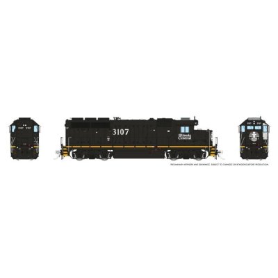Rapido 40551 - HO EMD GP40R (DC/DCC/Sound): Illinois Central - Black Scheme: #3107