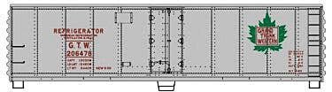 Accurail 8319 - HO Scale 40' Steel Reefer w/Hinged Door - Kit -- Grand Trunk Western #206478 (gra...