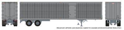 Rapido 1146999 - HO 45' Trailmobile Dry Van Trailer w/side door: Silver Unlettered