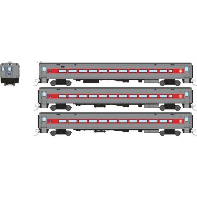 Rapido 528053 - N Comet Car: CDOT Connecticut - Late Scheme: Set #1 (Cab Car and 2 Coaches)