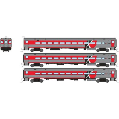 Rapido 528055 - N Comet Car: CTrail Connecticut: Set #1 (Cab Car and 2 Coaches)