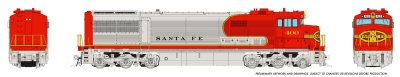 Rapido 55002 - HO GE U30CG w/ SG (DC/Silent): Santa Fe - Warbonnet: #402