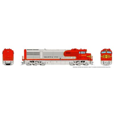 Rapido 55005 - HO GE U30CG w/ SG (DC/Silent): Santa Fe - Warbonnet Renumber: #8003