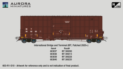 Aurora Miniatures 603039 - N Scale Gunderson 6276cf 50' Plate F Boxcar - IBT 300228