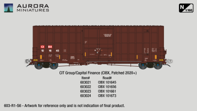 Aurora Miniatures 603023 - N Scale Gunderson 6276cf 50' Plate F Boxcar - CIBX 101661