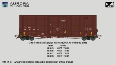 Aurora Miniatures 603028 - N Scale Gunderson 6276cf 50' Plate F Boxcar - COER 173432