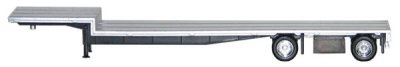 Herpa Models 5455 HO Scale 48' Spread-Axle Drop-Deck Trailer - Assembled -- Silver w/Chrome Wheel...
