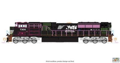 Kato USA Inc. 176-8561 N Scale EMD SD70ACU - Standard DC -- Norfolk Southern #7337 (black, white,...