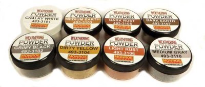 Monroe Models 3100 - Colored Weathering Powder Assortment -- 8 Colors Each: 1oz 28.3g