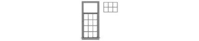 Tichy Trains 8157 - HO Scale 18-Pane Top Tilt Out Industrial Window pkg(8) -- Scale 35 x 94" (Fit...