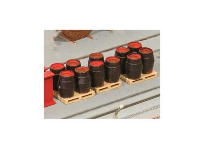 Peco 5064 - HO Scale Sacks and Barrels -- 6 Barrels and 7 Sacks
