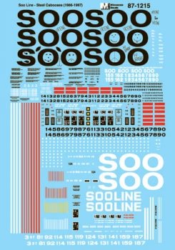 Microscale Decals 87-1215 - HO Scale Soo Line - SOO (Minneapolis, St. Paul & Saulte St. Marie - M...