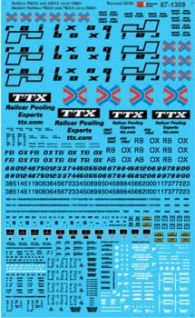 Microscale Decals 87-1309 - HO Scale Railbox - RBOX & ABOX, Modern Railbox - FBOX & TBOX -- Boxca...