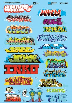 Microscale Decals 87-1534 - HO Scale HO Scale - Contemporary Graffiti #2