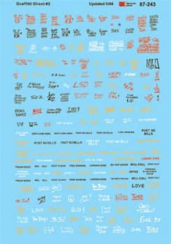 Microscale Decals 87-243 - HO Scale Graffiti - Freight Car & Structures - Waterslide Decal