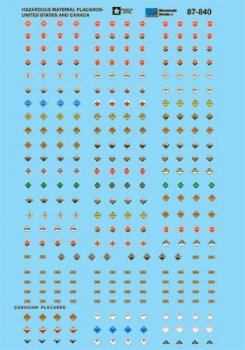 Microscale Decals 87-840 - HO Scale Hazardous Material Placards (1984+) Placards - Hazardous Mate...