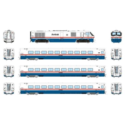 Rapido 9113503 - HO LRC Trainset (DC/DCC/Sound): Amtrak: Set #1 (#38 + 42, 46, 49)