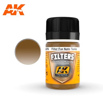 AK Interactive 076 NATO Tank Filter Enamel Paint 35 ml Dark Brown