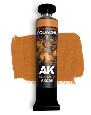 AK Interactive G06 - AK Gouache: Dry Mud Weathering Paint 20ml Tube