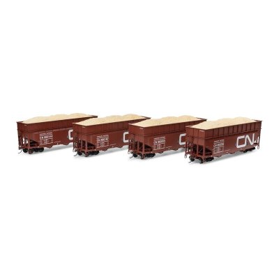 Athearn 1285 - HO 40' Wood Chip Hopper with Load, CN #860144 / 860167 / 860225 / 860282 (4)