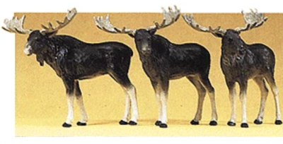 Preiser 20393 - HO Scale Animals -- Moose pkg(3)