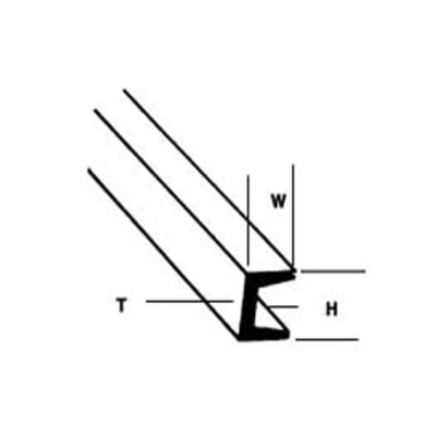 Plastruct 90583 - Styrene Structural Shapes - Deep Channels -- 1/8 x 15" Long pkg(8)
