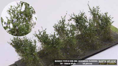 Martin Welberg Scenic Studios WB-SBL - Bushes (type B), Lavender - 3cm-4cm - 10 pcs