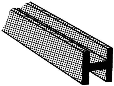 Plastruct 90063 - ABS H Columns -- 1/8 x 15" .32 x 38.1cm pkg(5)