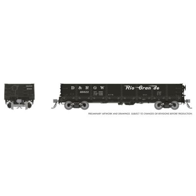 Rapido 163013-2 - HO 40' Drop Bottom Gondola: Denver, Rio Grande & Western: Single Car #46831
